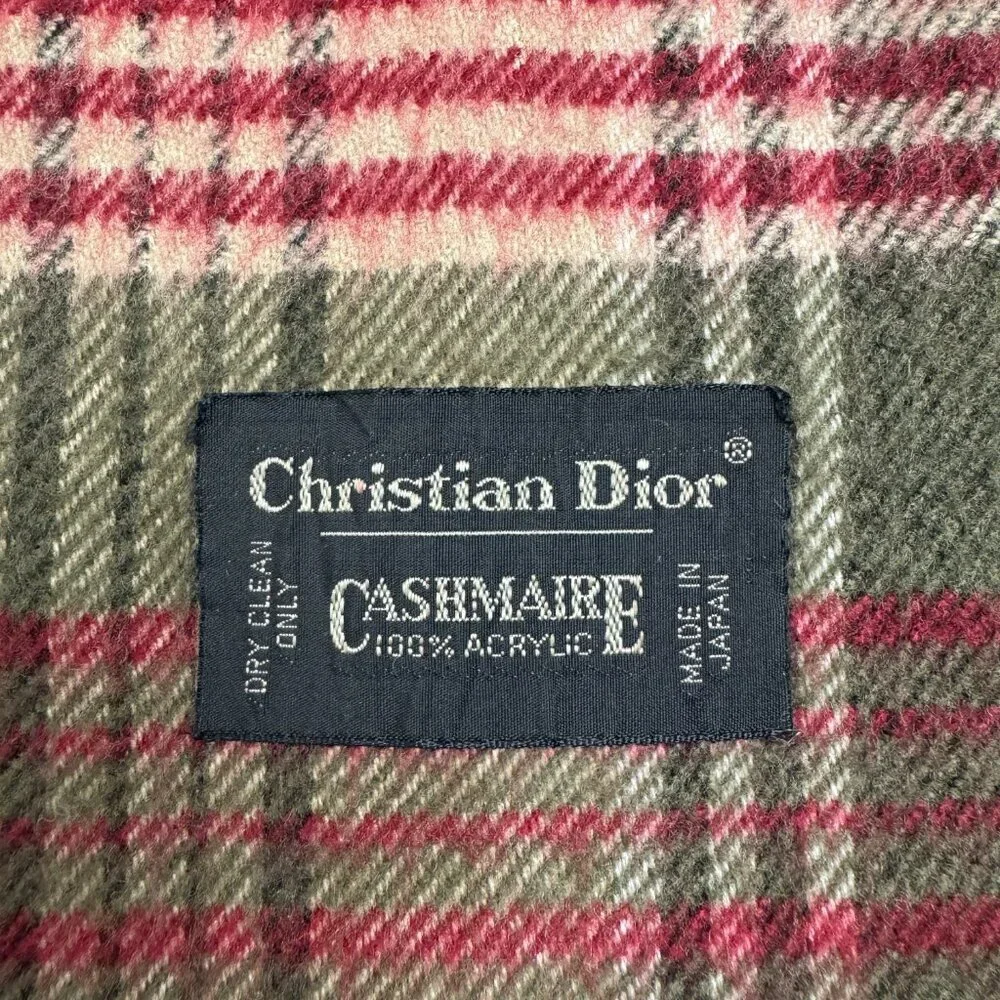 Vintage Christian Dior Plaid Scarf Unisex